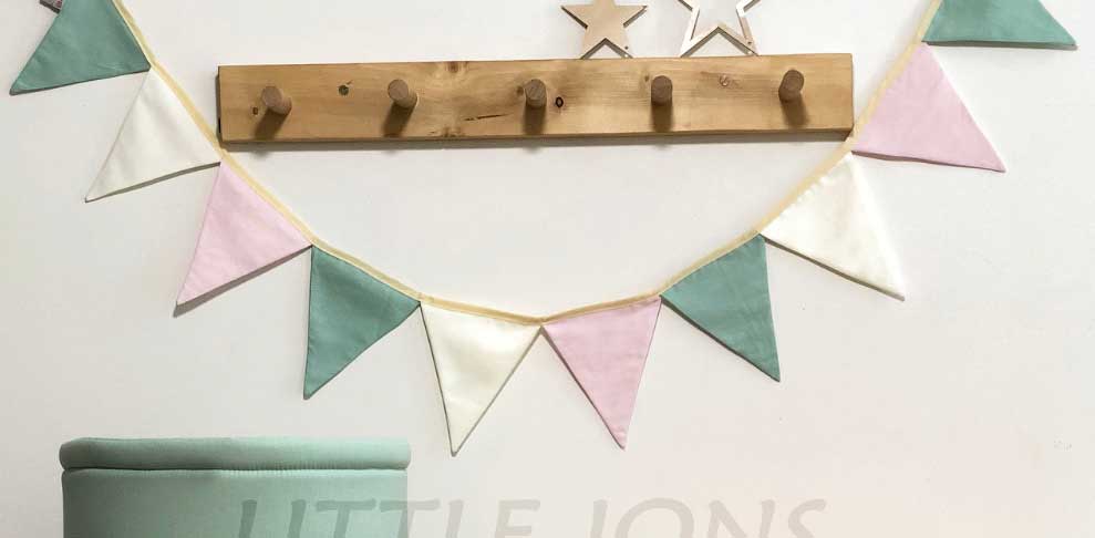 ریسه ده تکه مثلثی سبز صورتی نود