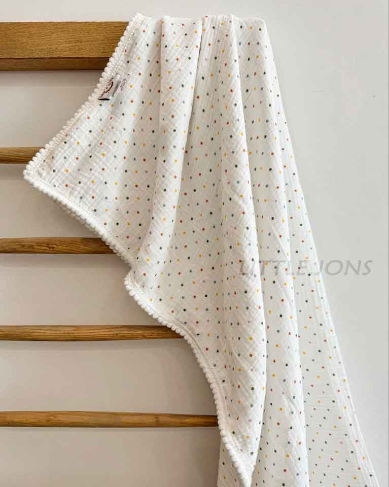 روانداز موسلین خالدار